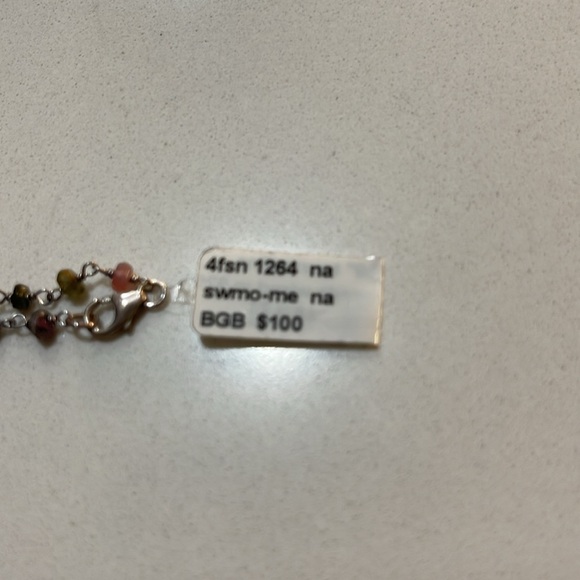 One of a kind multi-colored Tourmaline faceted beaded wired necklace 18” long - Picture 8 of 8